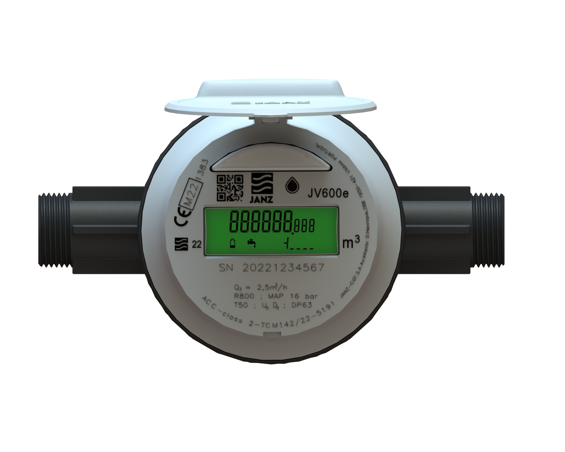 volumetric water meter with eletronic totalizer, contador volumétrico de agua com totalizador eletrónico 